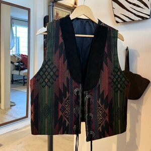 Vintage Aztec Vest w/ Tassles